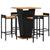 5 Piece Garden Bar Set Black Poly Rattan&Solid Wood Acacia