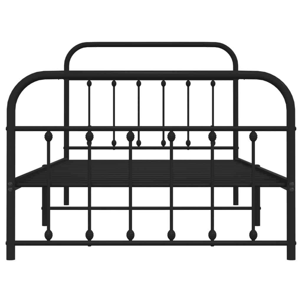 Metal Bed Frame without Mattress with Footboard Black 107x203 cm King Single