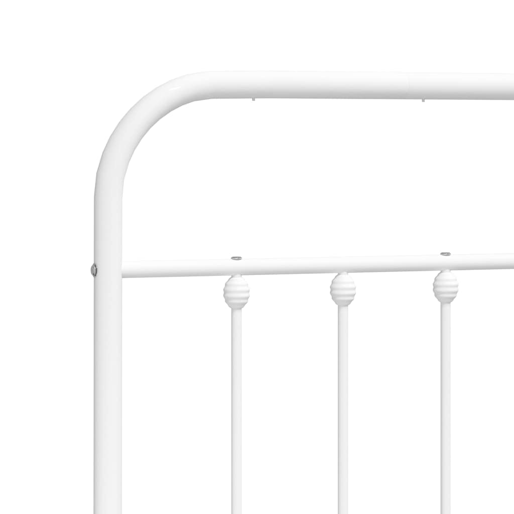 Metal Bed Frame without Mattress with Headboard White 150x200 cm