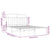 Metal Bed Frame without Mattress with Headboard White 150x200 cm