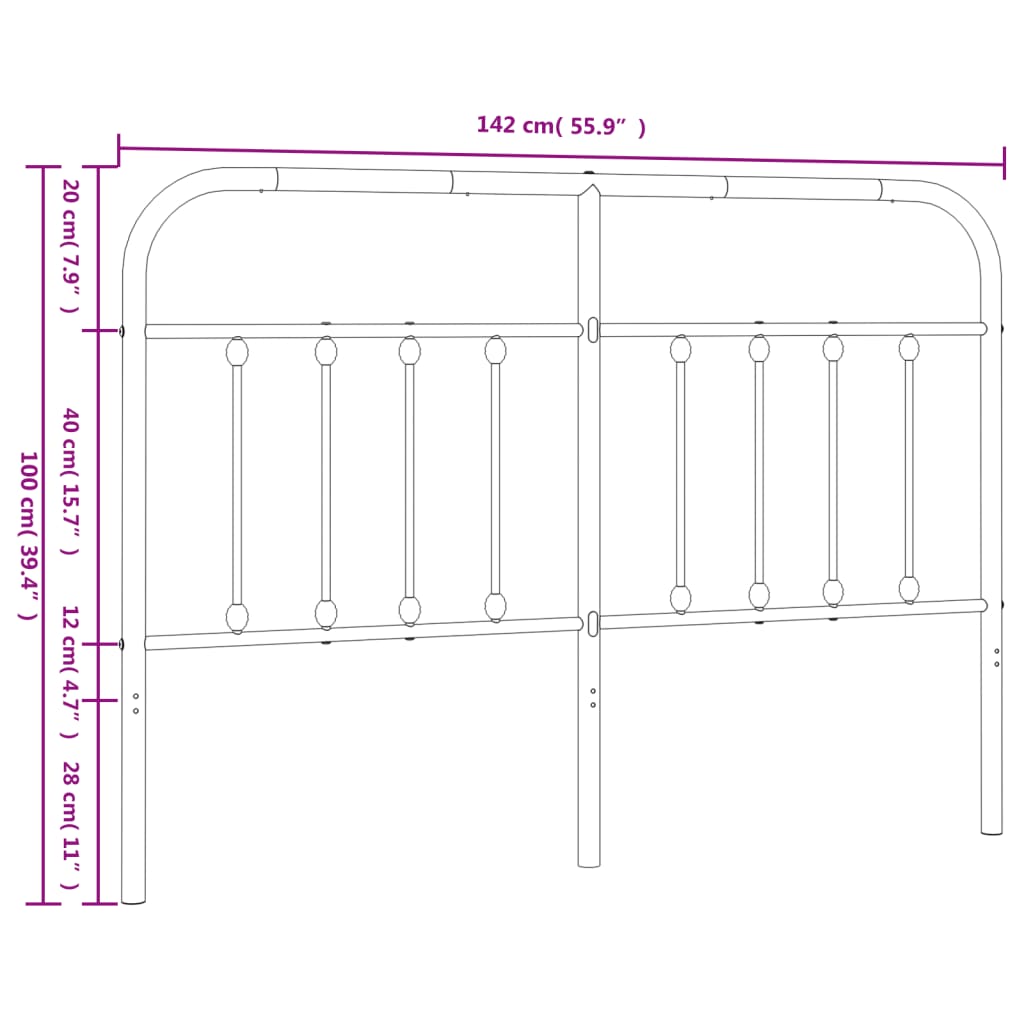 Metal Replace Headboard White 135 cm