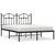Metal Bed Frame without Mattress with Headboard Black 150x200 cm