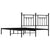 Metal Bed Frame without Mattress with Headboard Black 150x200 cm