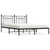 Metal Bed Frame without Mattress with Headboard Black 183x203 cm King