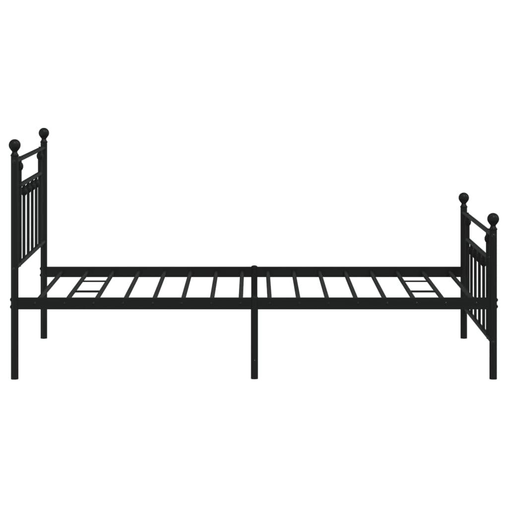 Metal Bed Frame without Mattress with Footboard Black 107x203 cm King Single