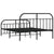 Metal Bed Frame without Mattress with Footboard Black 135x190 cm