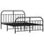 Metal Bed Frame without Mattress with Footboard Black 150x200 cm