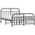 Metal Bed Frame without Mattress with Footboard Black 150x200 cm