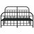 Metal Bed Frame without Mattress with Footboard Black 150x200 cm