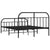 Metal Bed Frame without Mattress with Footboard Black 150x200 cm