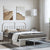 Metal Bed Frame without Mattress with Headboard White 135x190 cm