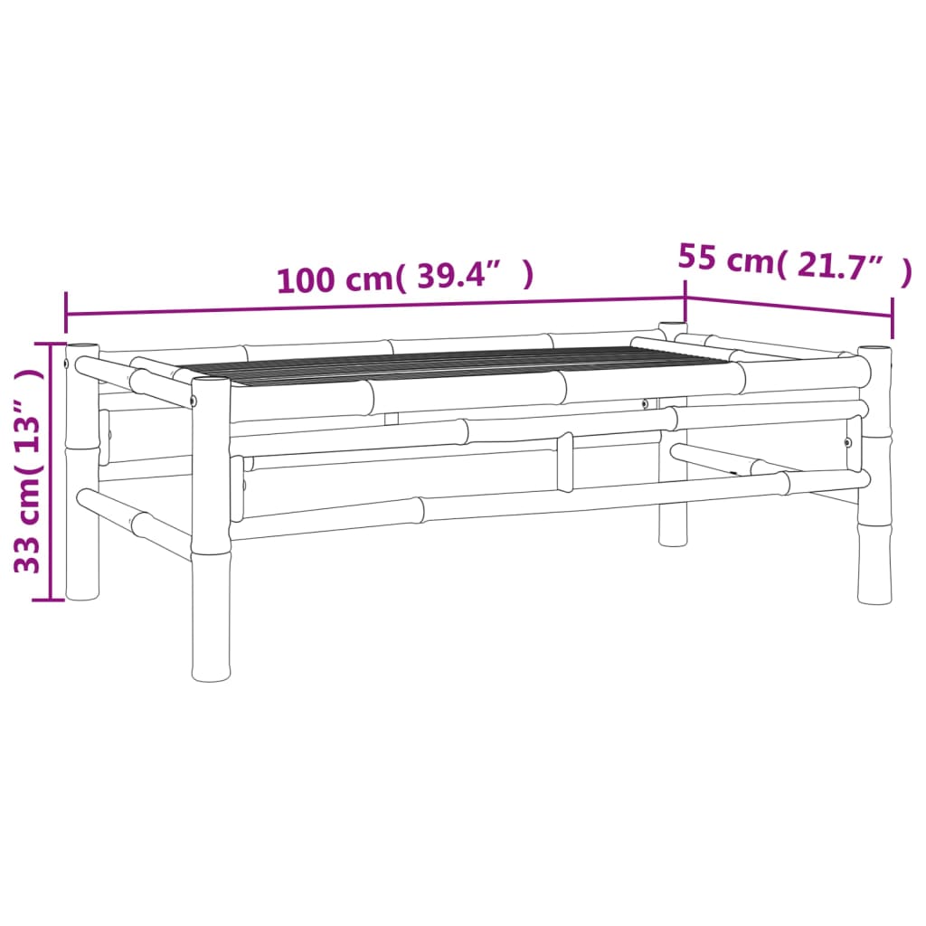 Garden Coffee Table 100x55x33 cm Bamboo