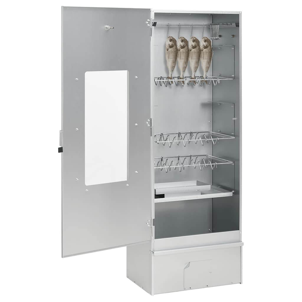 BBQ Oven Smoker with Wood Chips 44.5x29x110 cm Galvanised Steel