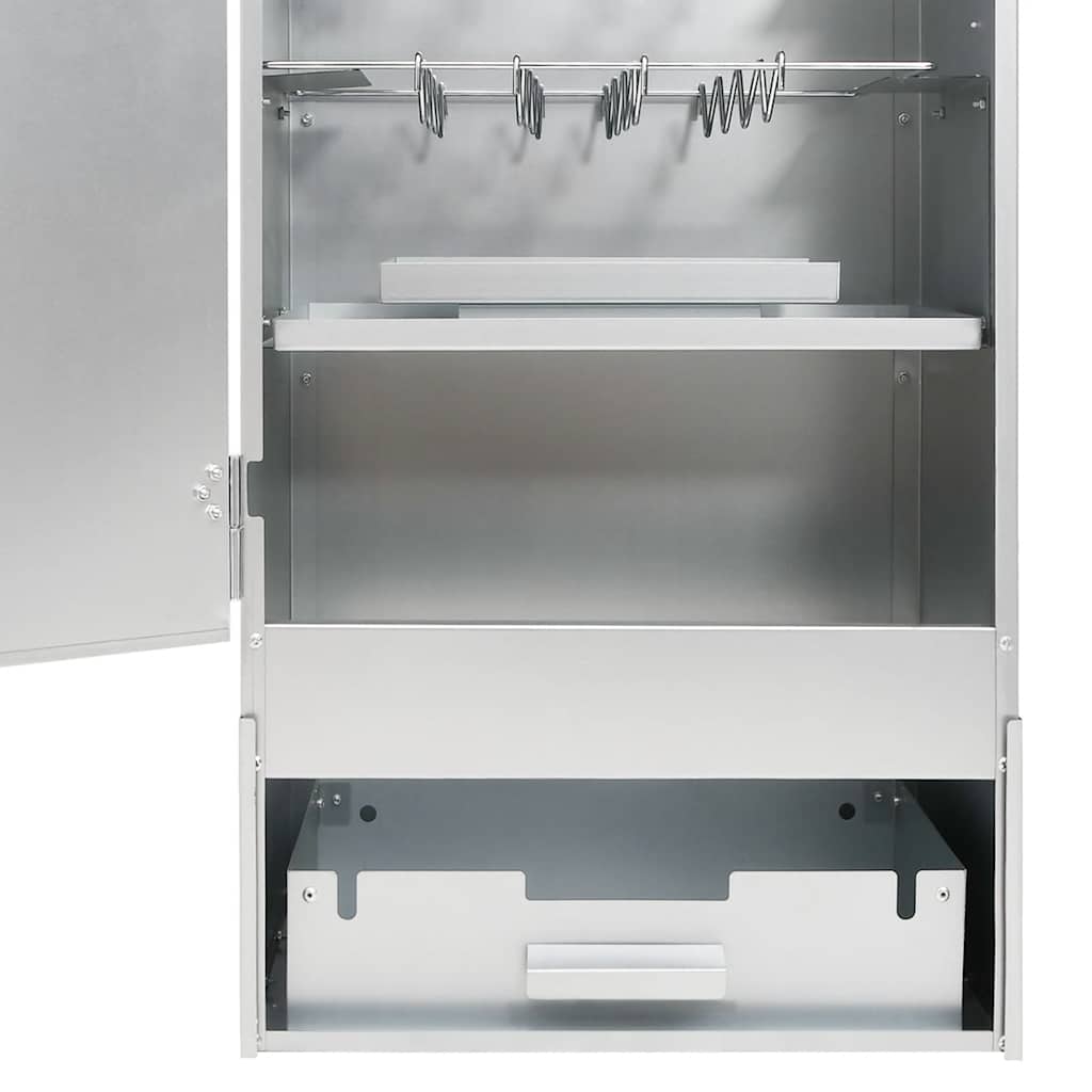 BBQ Oven Smoker with Wood Chips 44.5x29x110 cm Galvanised Steel