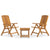 3 Piece Garden Lounge Set Solid Wood Teak