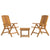 3 Piece Garden Lounge Set Solid Wood Teak