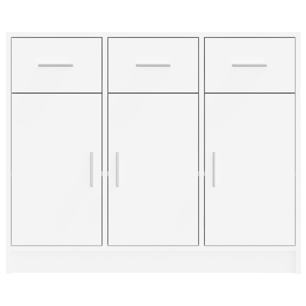 Sideboard White 91x28x75 cm Engineered Wood