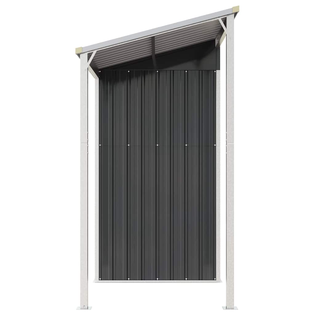 Garden Shed with Extended Roof Anthracite 277x107x181 cm Steel