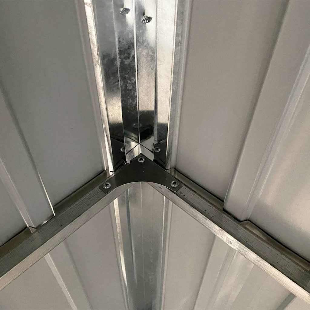 Garden Shed with Extended Roof Light Brown 277x107x181 cm Steel