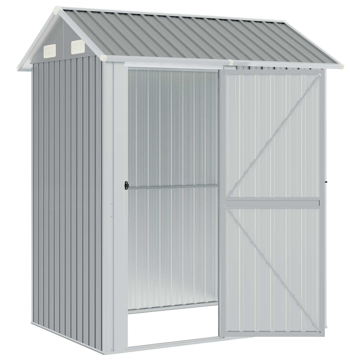 Garden Shed Light Grey 192x152.5x237 cm Galvanised Steel