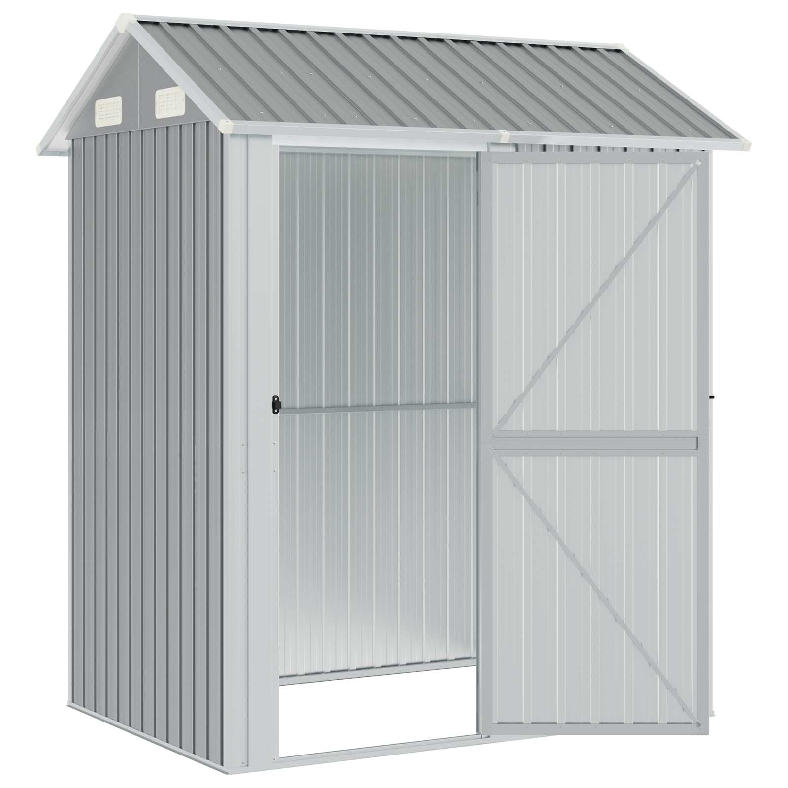 Garden Shed Light Grey 192x152.5x237 cm Galvanised Steel