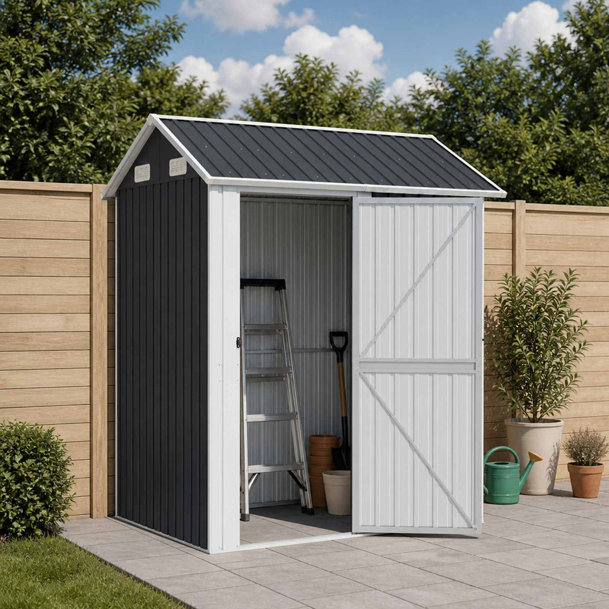 Garden Shed Anthracite 192x152.5x237 cm Galvanised Steel