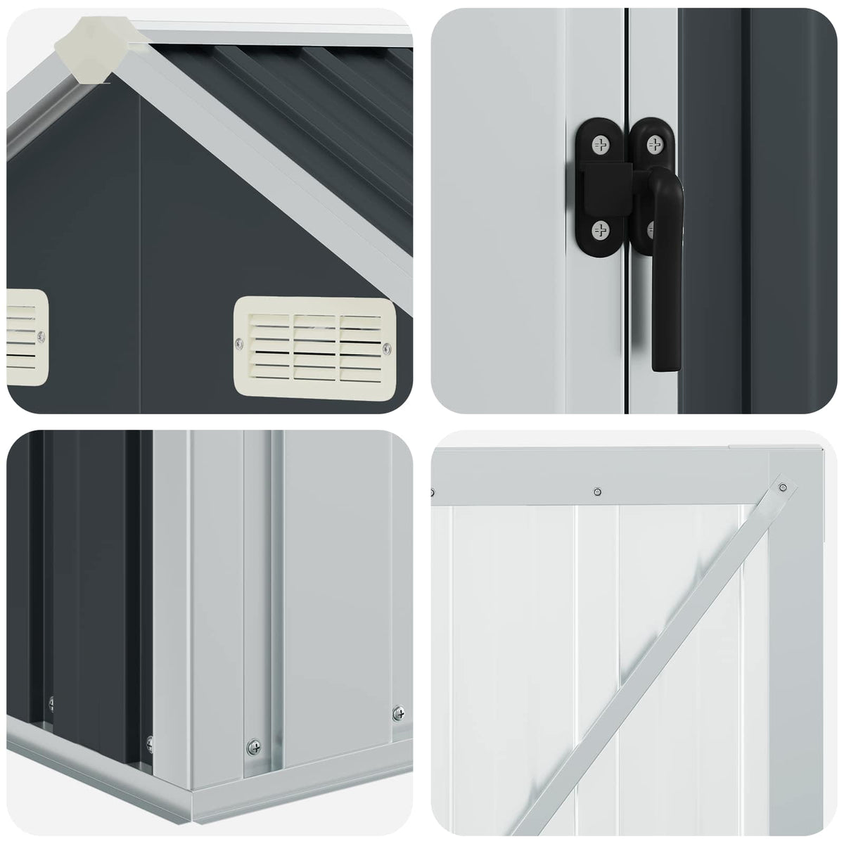 Garden Shed Anthracite 192x152.5x237 cm Galvanised Steel