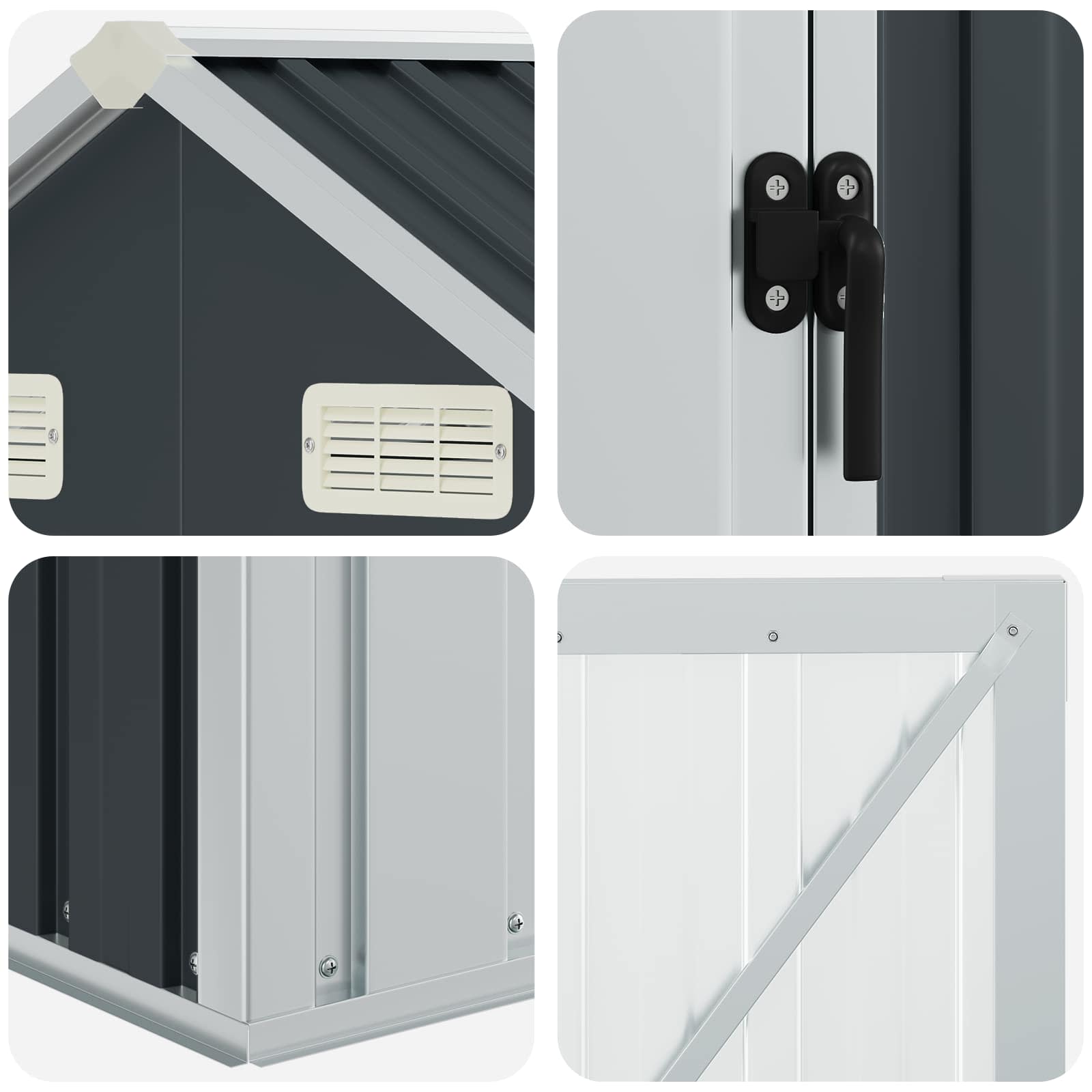 Garden Shed Anthracite 192x152.5x237 cm Galvanised Steel