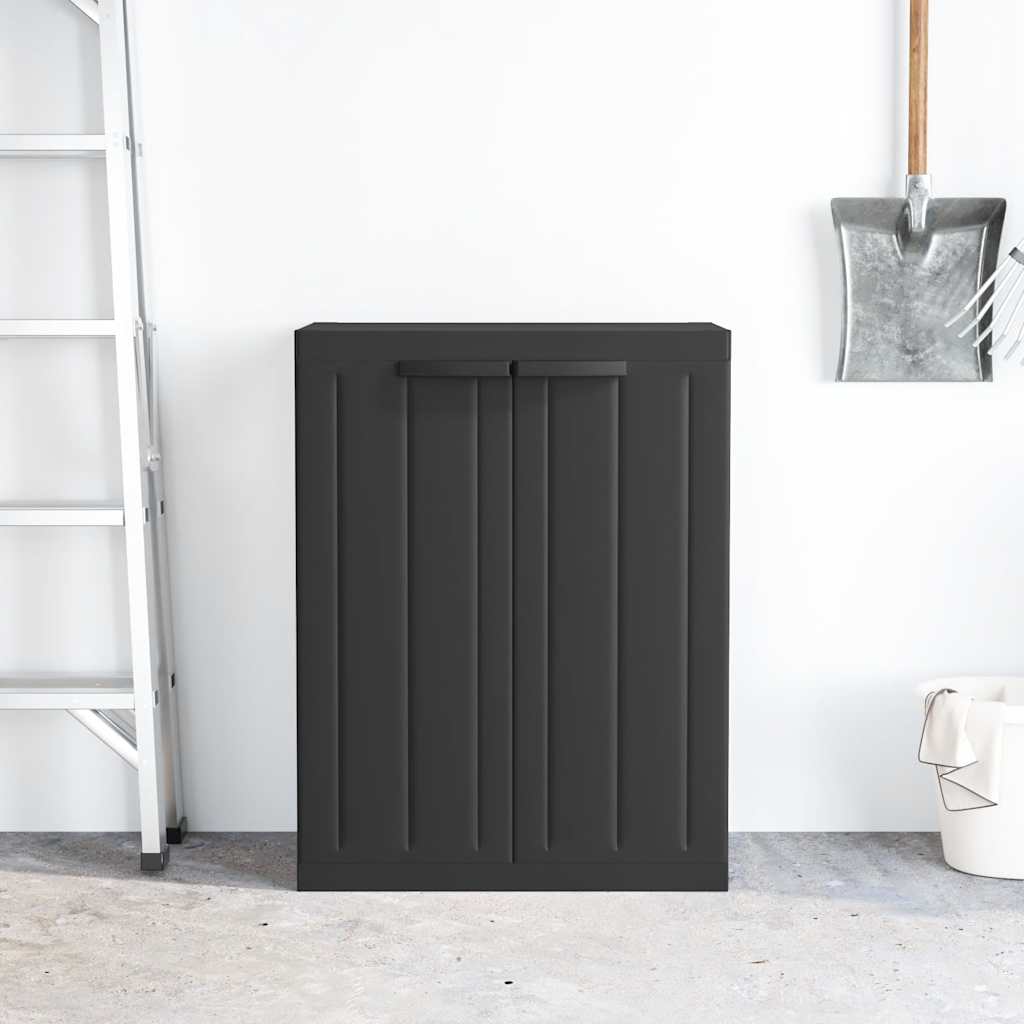 Outdoor Storage Cabinet Black 65x37x85 cm PP