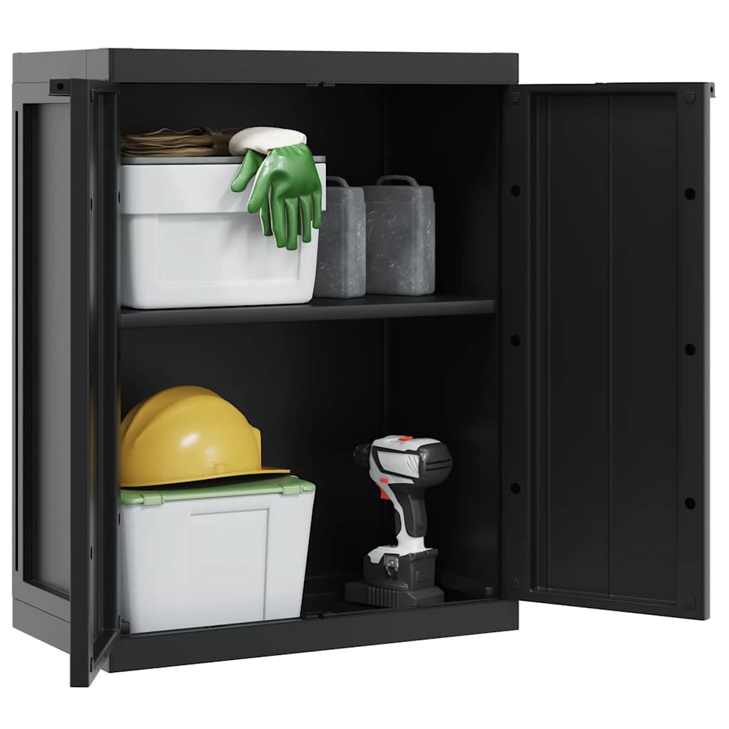 Outdoor Storage Cabinet Black 65x37x85 cm PP