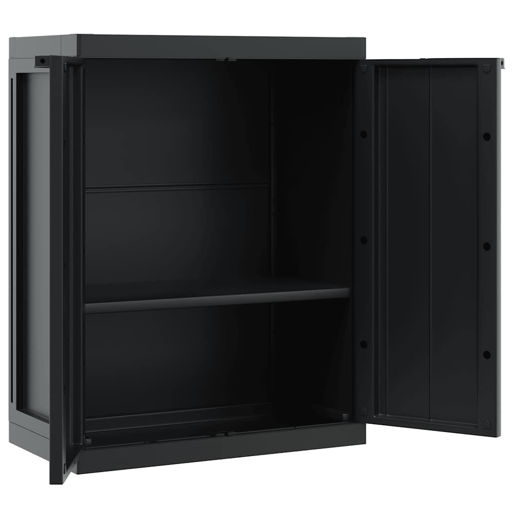 Outdoor Storage Cabinet Black 65x37x85 cm PP