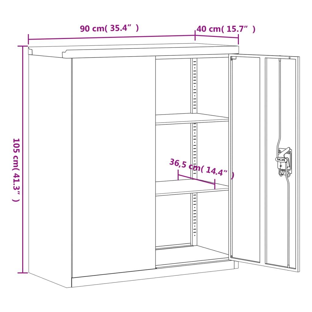 File Cabinet Anthracite 90x40x105 cm Steel