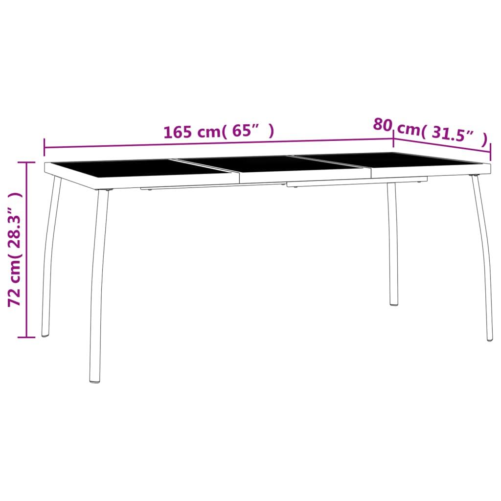 5 Piece Garden Dining Set Anthracite Steel