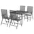 5 Piece Garden Dining Set Anthracite Steel