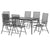 7 Piece Garden Dining Set Anthracite Steel