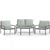 4 Piece Garden Lounge Set with Cushions Anthracite Steel