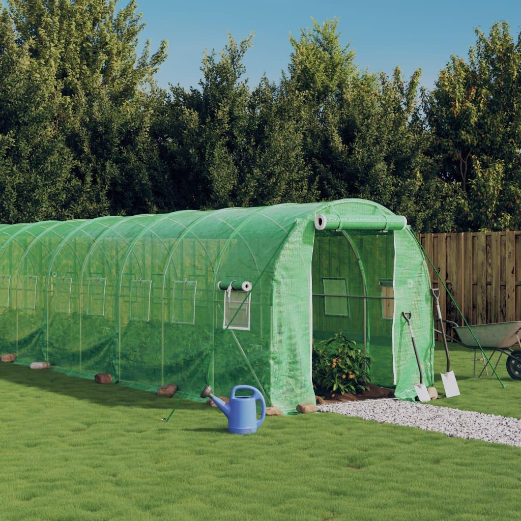 Greenhouse with Steel Frame Green 24 m² 12x2x2 m