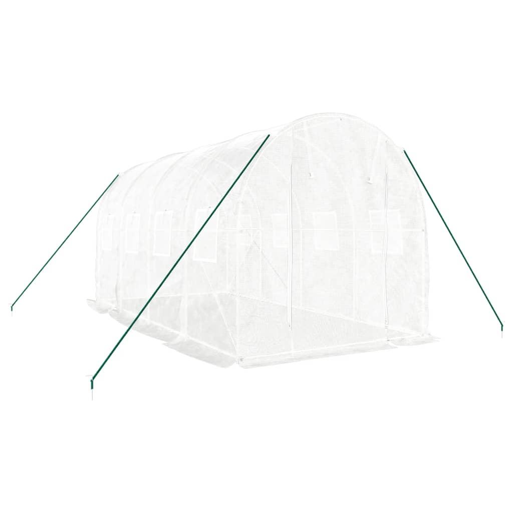 Greenhouse with Steel Frame White 8 m² 4x2x2 m