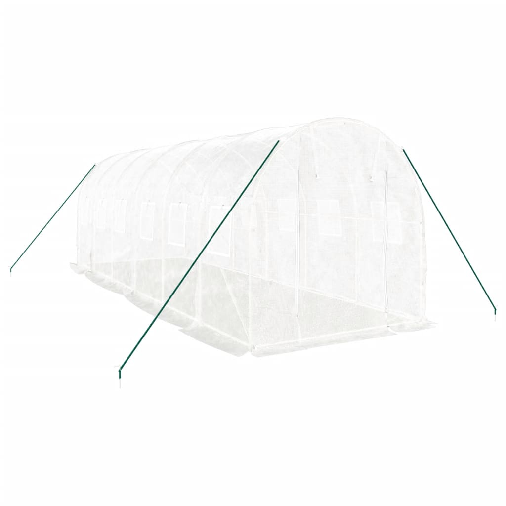 Greenhouse with Steel Frame White 12 m² 6x2x2 m