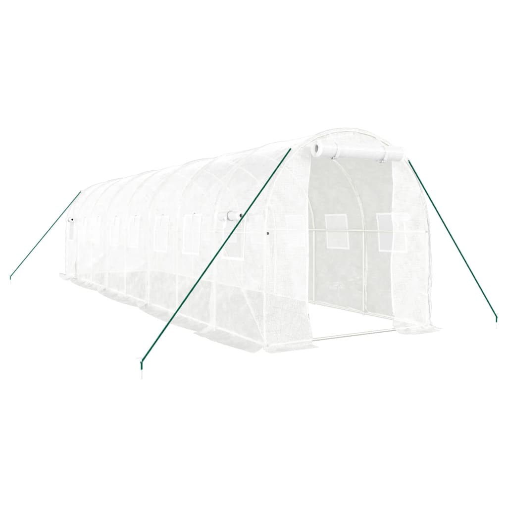 Greenhouse with Steel Frame White 16 m² 8x2x2 m