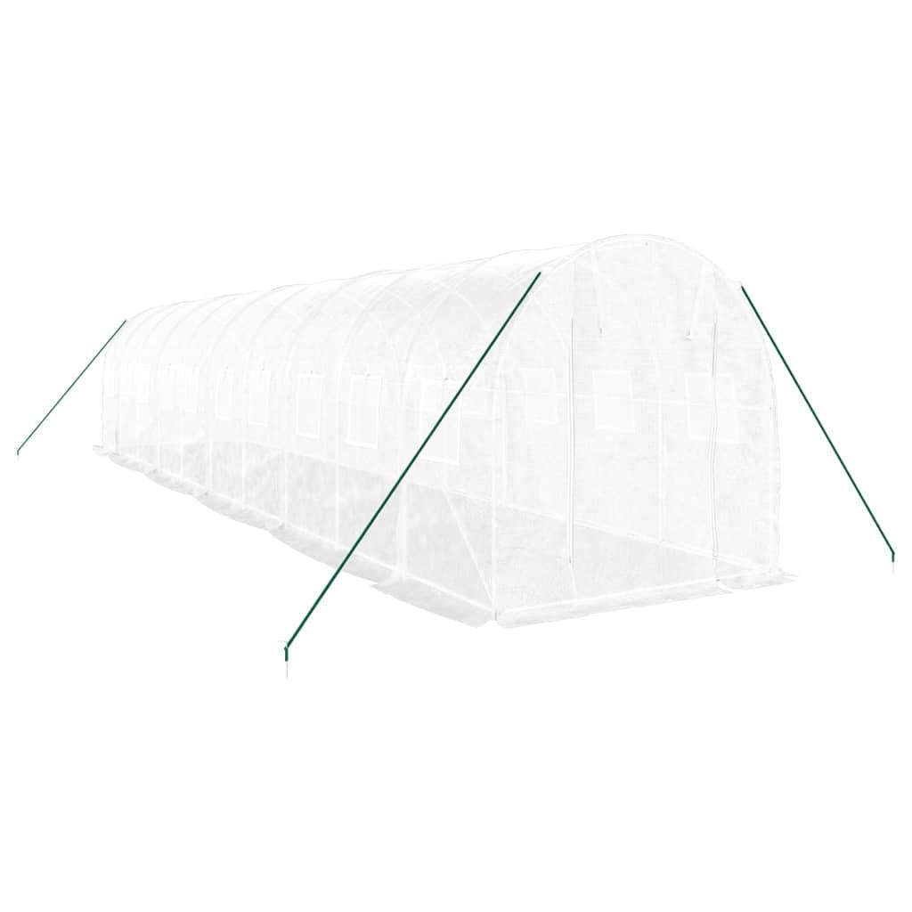 Greenhouse with Steel Frame White 20 m² 10x2x2 m