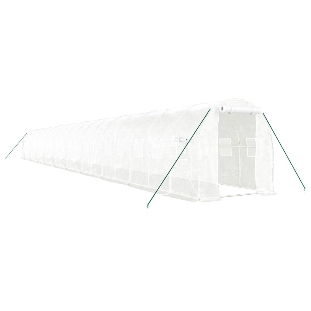 Greenhouse with Steel Frame White 40 m² 20x2x2 m