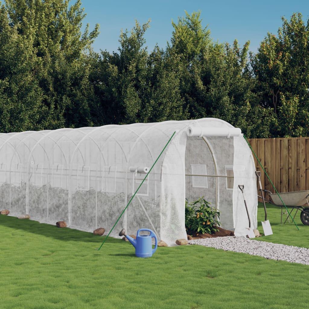 Greenhouse with Steel Frame White 44 m² 22x2x2 m