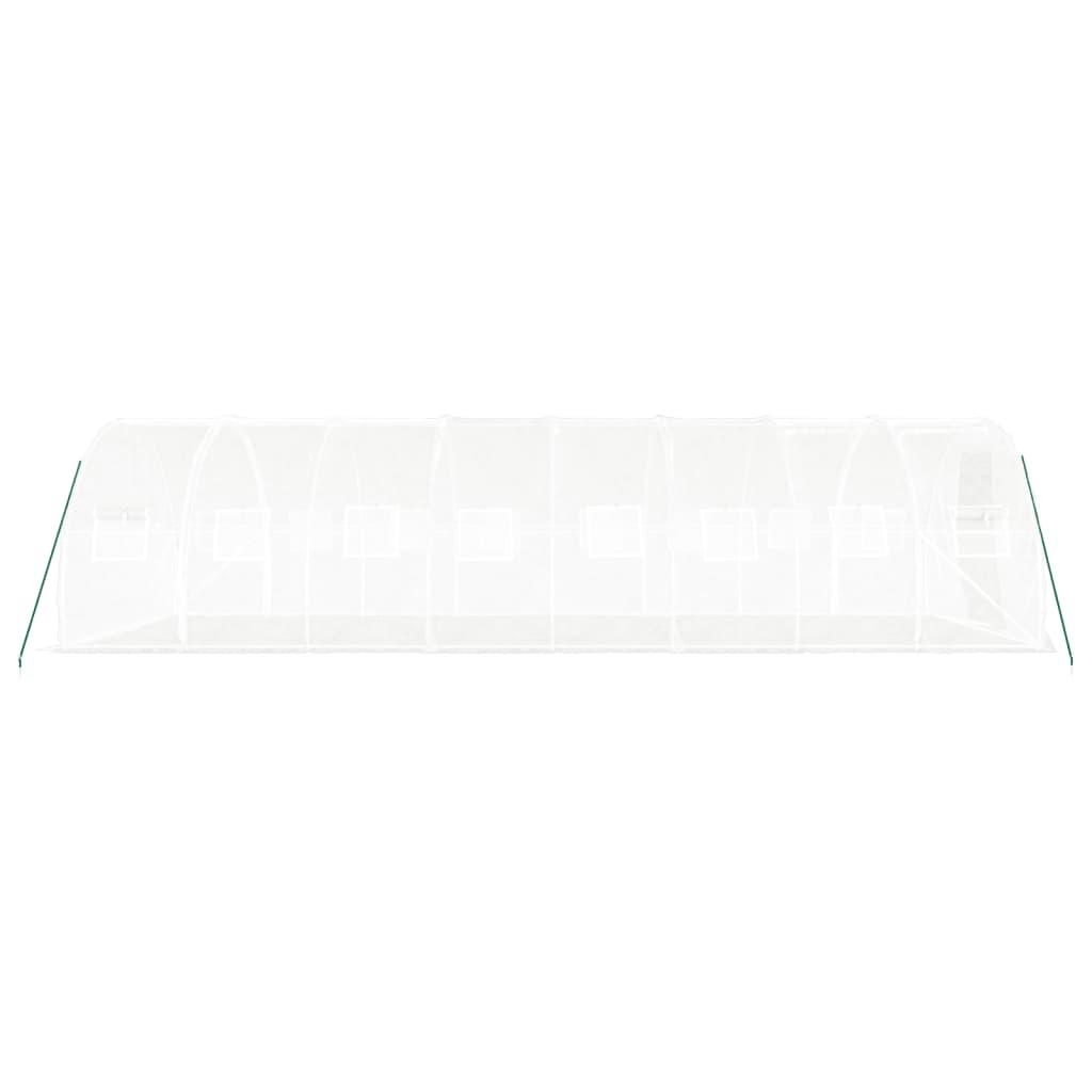 Greenhouse with Steel Frame White 24 m² 8x3x2 m