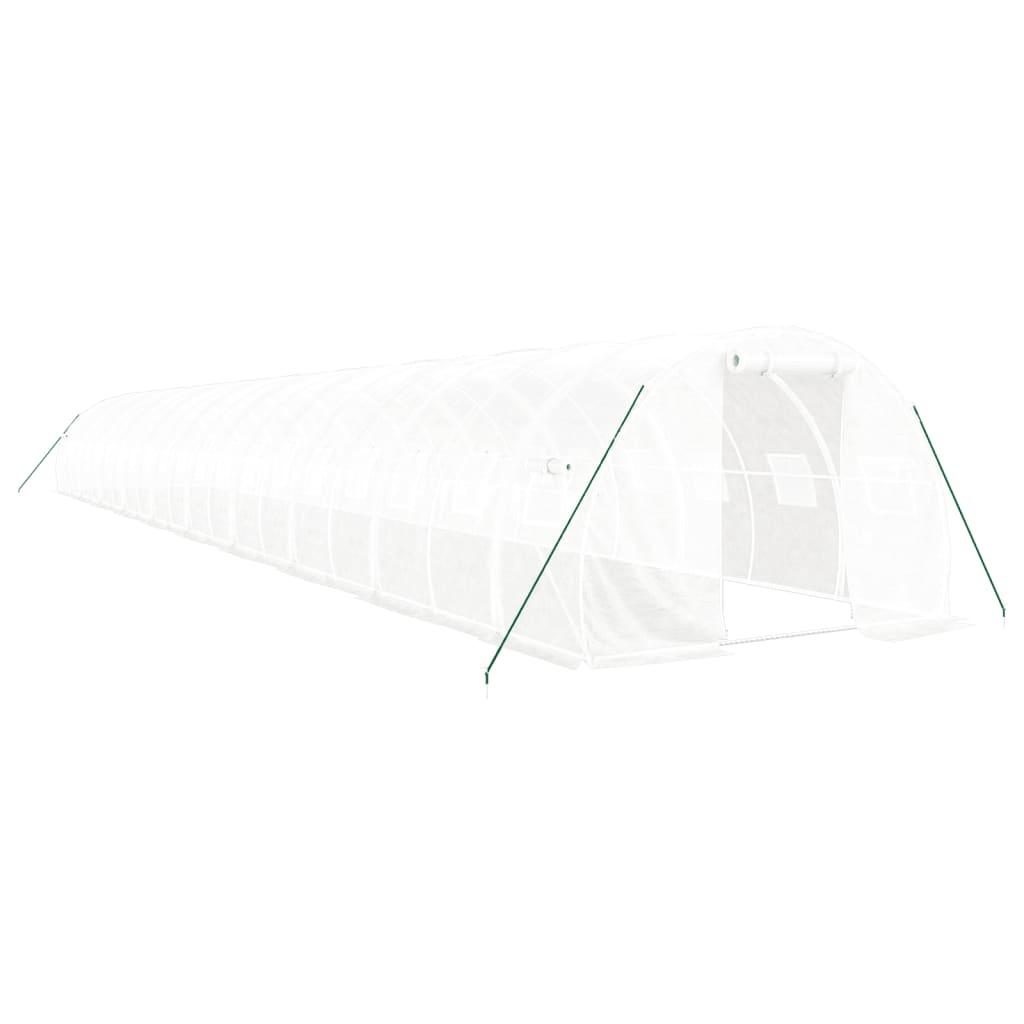 Greenhouse with Steel Frame White 60 m² 20x3x2 m