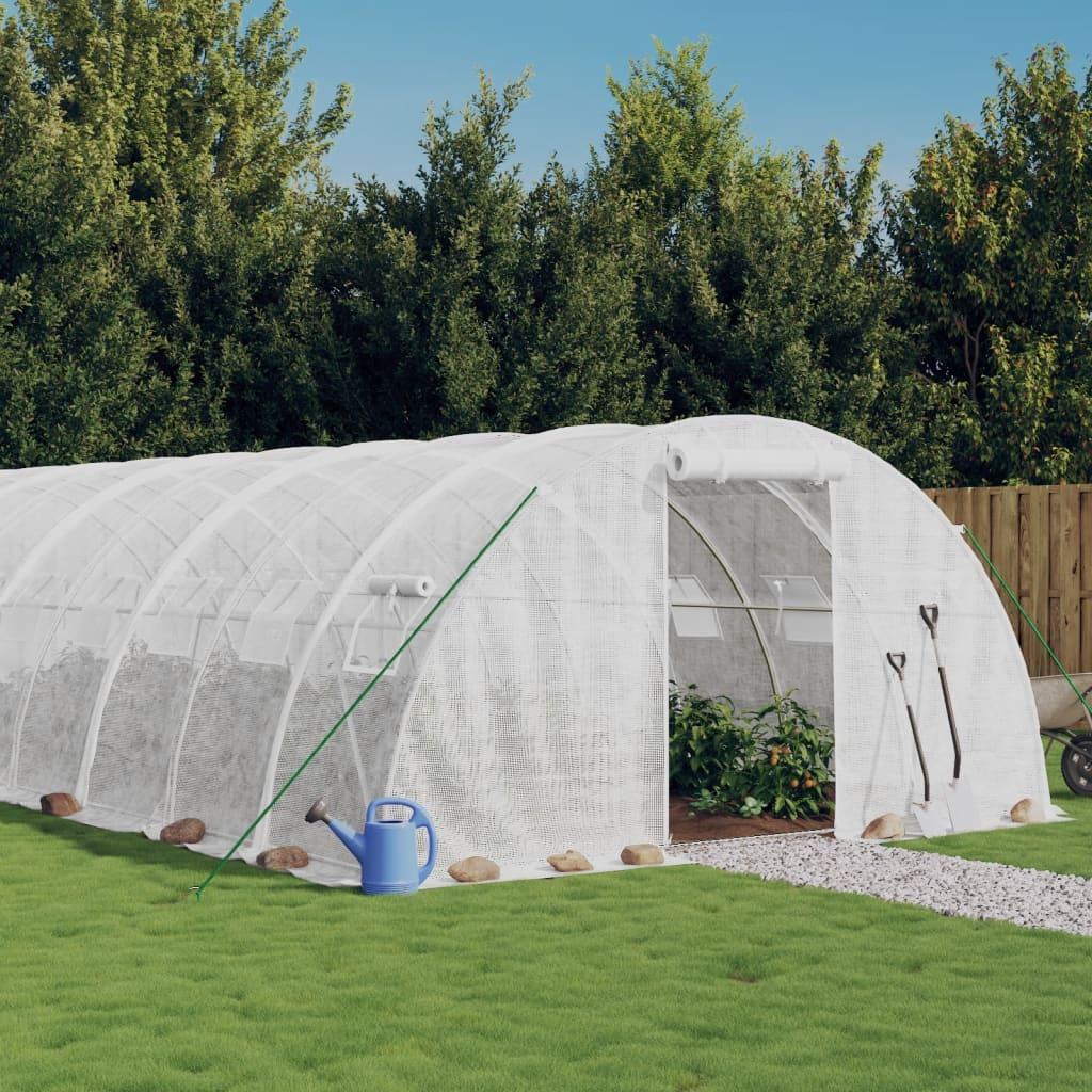 Greenhouse with Steel Frame White 96 m² 24x4x2 m