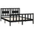 Bed Frame without Mattress Black Solid Wood Pine 150x200 cm