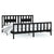 Bed Frame without Mattress Black Solid Wood Pine 183x203 cm King