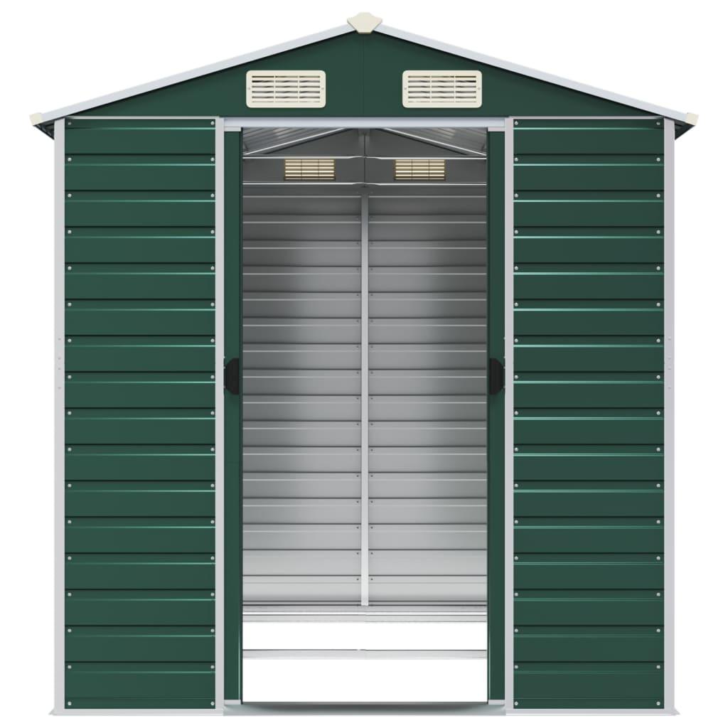 Garden Shed Green 191x215x198 cm Galvanised Steel