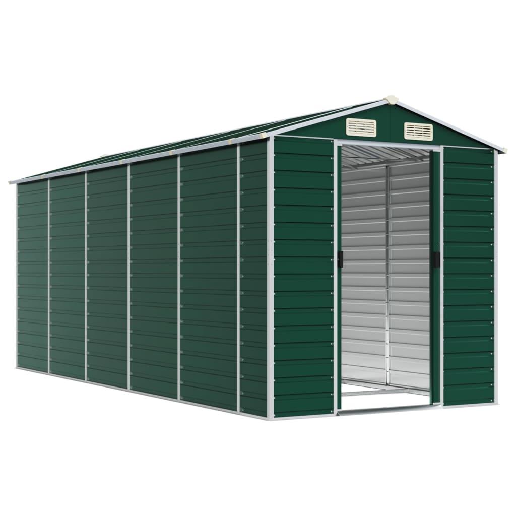 Garden Shed Green 191x470x198 cm Galvanised Steel